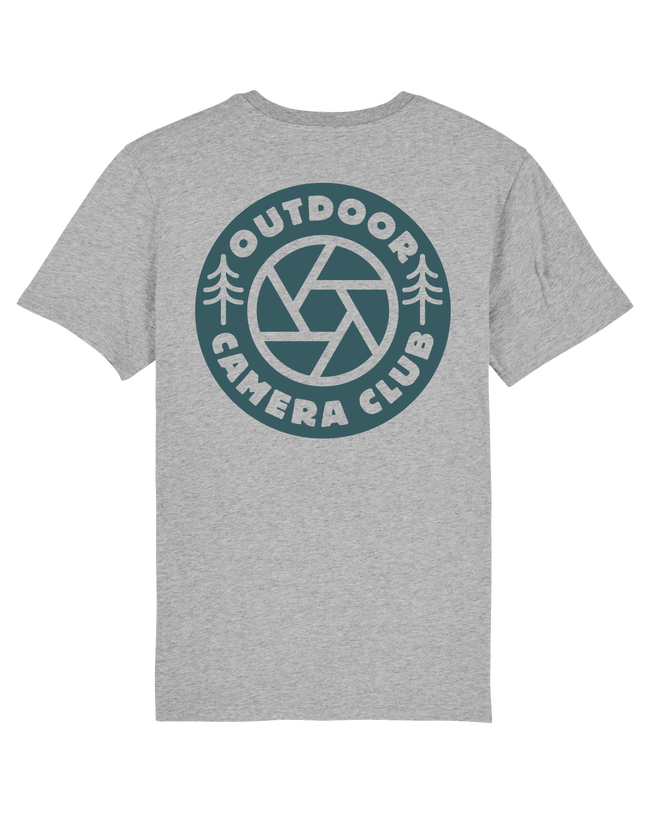 Grey Short Sleeve Logo Tee - Sea Blue