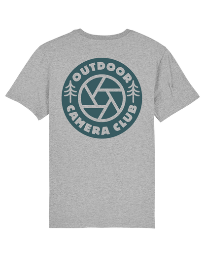Grey Short Sleeve Logo Tee - Sea Blue