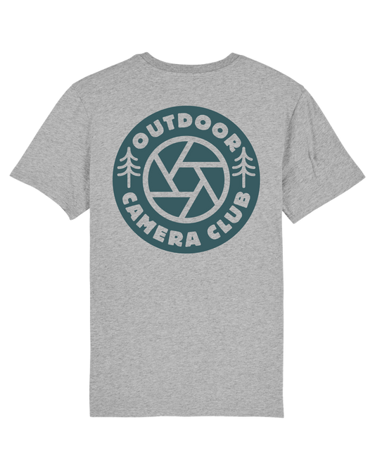Grey Short Sleeve Logo Tee - Sea Blue