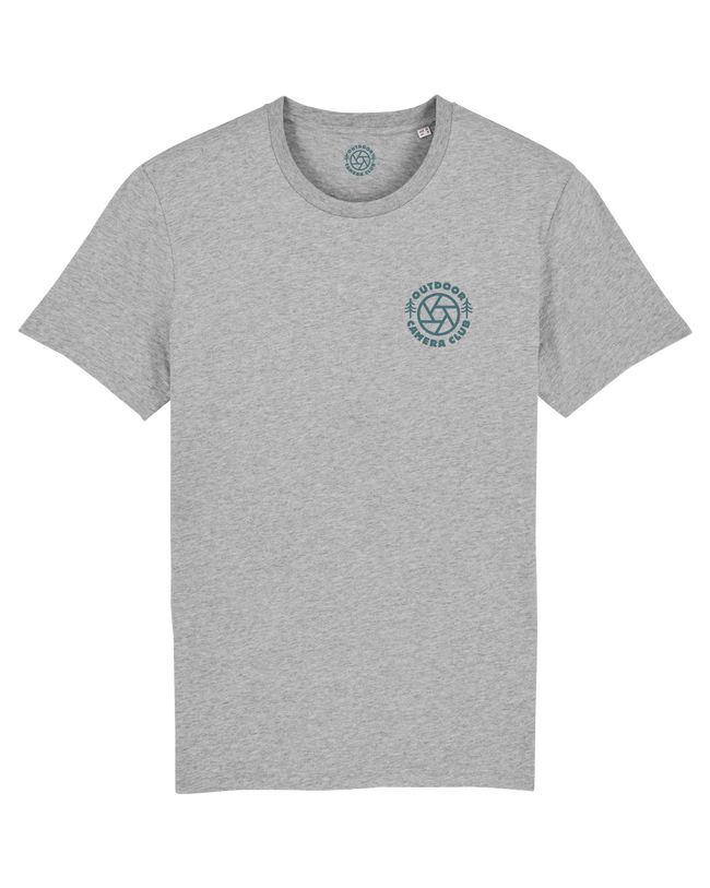 Grey Short Sleeve Logo Tee - Sea Blue
