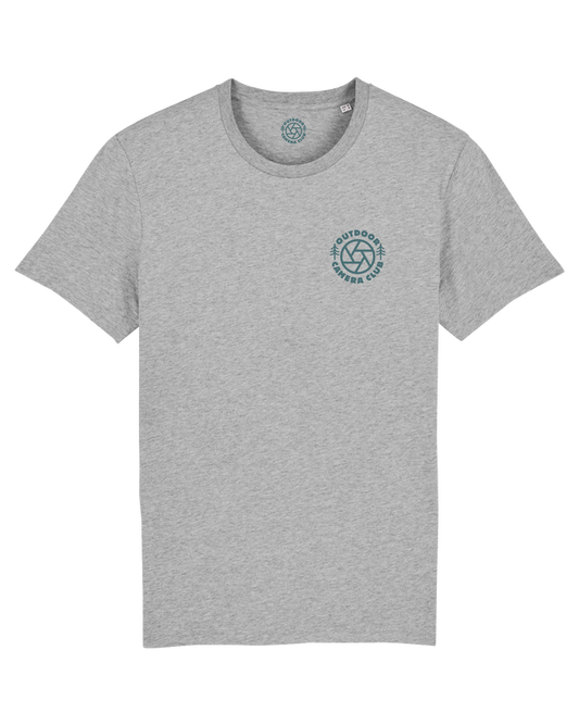 Grey Short Sleeve Logo Tee - Sea Blue