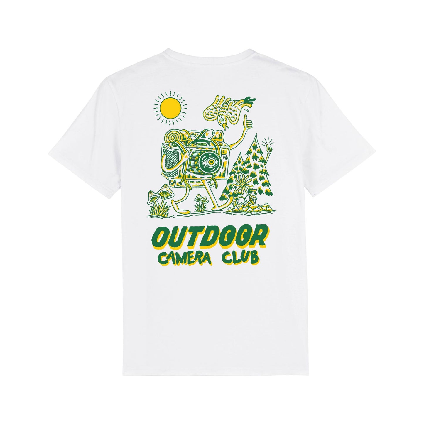 Camera Rambler Tee - White/Green/Yellow