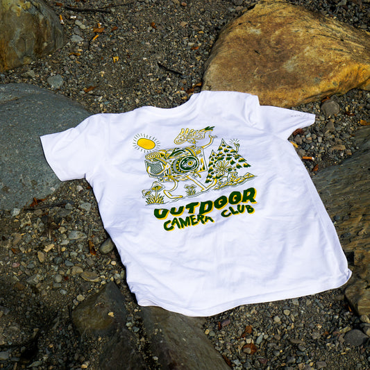 Camera Rambler Tee - White/Green/Yellow