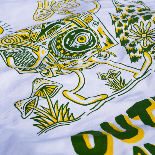 Camera Rambler Tee - White/Green/Yellow